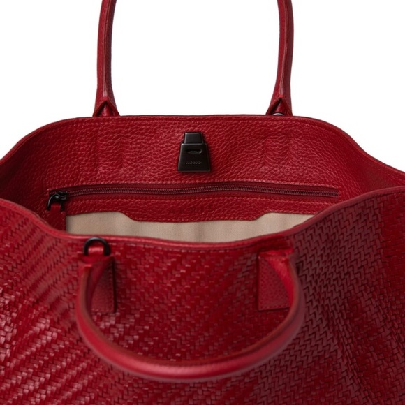 Akris Ai Woven Braided Top-Handle Leather Bag Crimson Red NWT - Picture 14 of 15